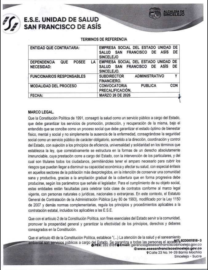 CONVOCATORIA PUBLICA CON PRECALIFICACION N°011-2026